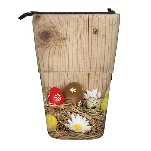 BHHJKK Stehendes Federmäppchen, Stifthalter, Ostern, Teleskop-Schreibwarenetui für Büro, Stand-up-Organizer, einziehbares Federmäppchen, Stiftehalter, für Arbeit, 7 × 14,5 cm, Osterei, Einheitsgröße, von BHHJKK