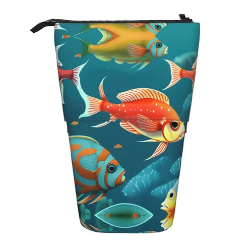BHHJKK Teleskop-Federmäppchen mit Ozean-Fischmotiv, Federmäppchen, Organizer, Schreibwaren, Stifteetui mit Reißverschluss, Schwarz , Einheitsgröße, Federmäppchen BHHJKK Teleskop-Federmäppchen mit Ozean-Fischmotiv, Federmäppchen, Organizer, Schreibwaren, Stifteetui mit Reißverschluss, Schwarz , Einheitsgröße, Federmäppchen von BHHJKK