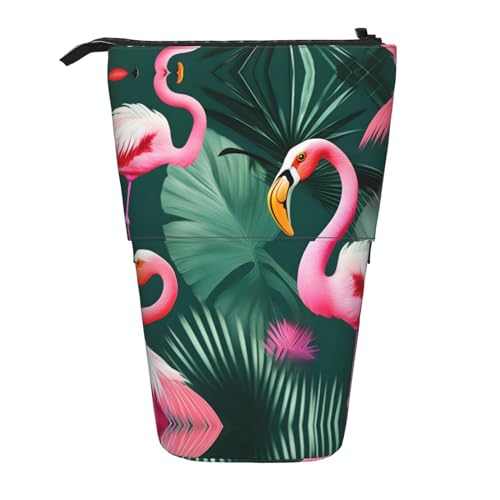 BHHJKK Teleskop-Federmäppchen mit Palmblatt und Flamingos, Stifteetui, Organizer, Schreibwaren, Stifteetui mit Reißverschluss, Schwarz , Einheitsgröße, Federmäppchen BHHJKK Teleskop-Federmäppchen mit Palmblatt und Flamingos, Stifteetui, Organizer, Schreibwaren, Stifteetui mit Reißverschluss, Schwarz , Einheitsgröße, Federmäppchen von BHHJKK
