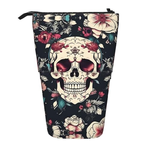 BHHJKK Teleskop-Federmäppchen mit Totenkopf-Motiv, Organizer, Schreibwaren, Stifteetui mit Reißverschluss, Schwarz , Einheitsgröße, Federmäppchen BHHJKK Teleskop-Federmäppchen mit Totenkopf-Motiv, Organizer, Schreibwaren, Stifteetui mit Reißverschluss, Schwarz , Einheitsgröße, Federmäppchen von BHHJKK