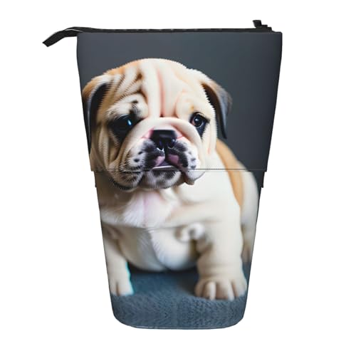 BHHJKK Teleskop-Federmäppchen mit niedlichem Bulldoggen-Motiv, Federmäppchen, Organizer, Schreibwaren, Stifteetui mit Reißverschluss, Schwarz , Einheitsgröße, Federmäppchen BHHJKK Teleskop-Federmäppchen mit niedlichem Bulldoggen-Motiv, Federmäppchen, Organizer, Schreibwaren, Stifteetui mit Reißverschluss, Schwarz , Einheitsgröße, Federmäppchen von BHHJKK