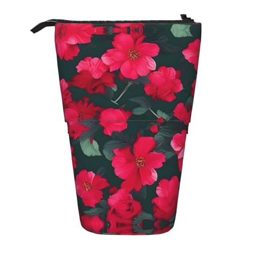 BHHJKK Teleskop-Federmäppchen mit roter Blume, Federmäppchen, Organizer, Schreibwaren, Stifteetui mit Reißverschluss, Schwarz , Einheitsgröße, Federmäppchen BHHJKK Teleskop-Federmäppchen mit roter Blume, Federmäppchen, Organizer, Schreibwaren, Stifteetui mit Reißverschluss, Schwarz , Einheitsgröße, Federmäppchen von BHHJKK