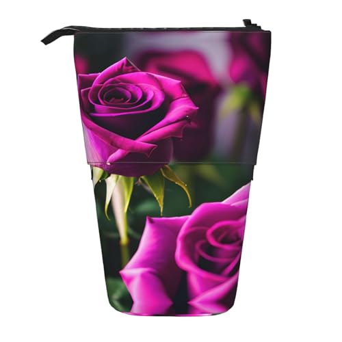 BHHJKK Teleskop-Federmäppchen mit violetten Rosen, Federmäppchen, Organizer, Schreibwaren, Stifteetui mit Reißverschluss, Schwarz , Einheitsgröße, Federmäppchen BHHJKK Teleskop-Federmäppchen mit violetten Rosen, Federmäppchen, Organizer, Schreibwaren, Stifteetui mit Reißverschluss, Schwarz , Einheitsgröße, Federmäppchen von BHHJKK