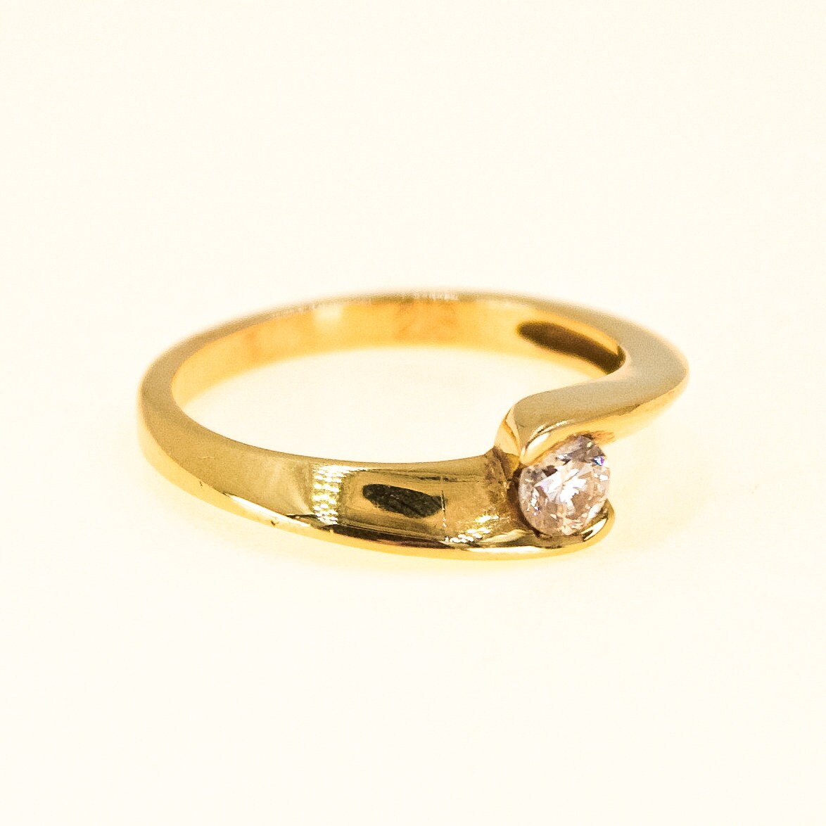 Vintage Second Hand 0.20Ct Diamant Twist Ring 18K Gold Gr.k Bhs von BHSJewellery