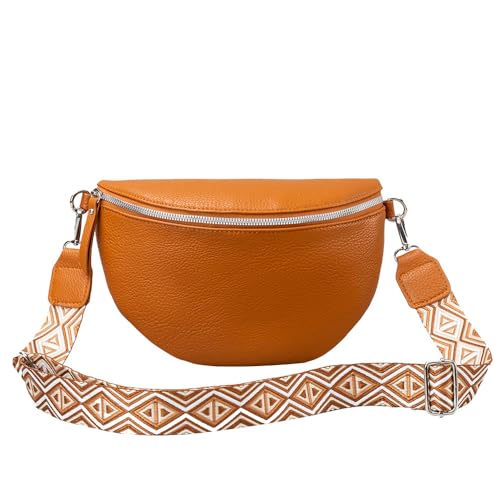 Unregelmäßige Form Brusttasche Damen EuropUPC und Amerikanische Freizeit Reise Hüfttasche Cross-The-Woman PU Leder Shell Bag, braun, 25*10*17cm von BHUJIA