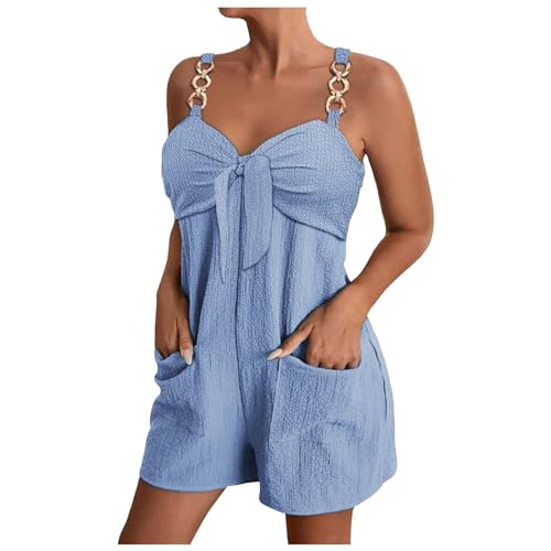 BHXUTK Latzhose Damen Kurz Elegant Sommer Leinen Jumpsuit Casual Lose Overalls Einfarbig Einteiler Shorts Ärmellos Trägerhose mit Taschen Arbeitshose Playsuit Sport Romper BHXUTK Latzhose Damen Kurz Elegant Sommer Leinen Jumpsuit Casual Lose Overalls Einfarbig Einteiler Shorts Ärmellos Trägerhose mit Taschen Arbeitshose Playsuit Sport Romper von BHXUTK
