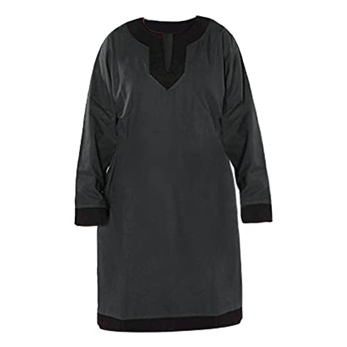 BHXUTK Mittelalter Kleidung Herren Wikinger Krieger Robe Mittelalter Tunika Tunic Knight Hemd Rock Robe Cosplay Kostüm Halloween Party Mittelalter Waffenrock Herren Wikinger Tunika Mittelalter von BHXUTK