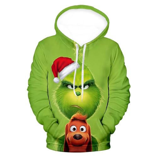 BHXUTK Weihnachten Hoodie Herren Weihnachten Hoodie Herren Grün Kordelzug Kapuzenpullover Ugly 3D Lustig Drucken Langarm Pullover Sweatshirt mit Kapuze Winter Oversize Kapuzenpulli Streetwear BHXUTK Weihnachten Hoodie Herren Weihnachten Hoodie Herren Grün Kordelzug Kapuzenpullover Ugly 3D Lustig Drucken Langarm Pullover Sweatshirt mit Kapuze Winter Oversize Kapuzenpulli Streetwear von BHXUTK