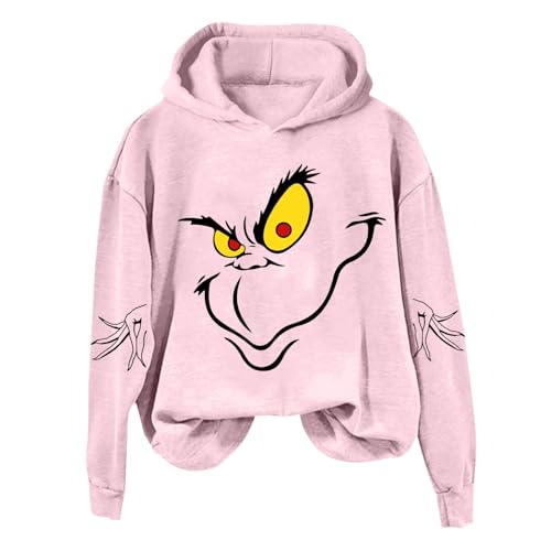 BHXUTK Weihnachtspullover Damen Grün Hoodie Damen Pullover mit Kapuze Weihnachtspullover Langarm Oberteile Lustiger Christmas Pulli Ugly Hoody Sweatshirt Tops Winter Weihnachts Kapuzenpullover BHXUTK Weihnachtspullover Damen Grün Hoodie Damen Pullover mit Kapuze Weihnachtspullover Langarm Oberteile Lustiger Christmas Pulli Ugly Hoody Sweatshirt Tops Winter Weihnachts Kapuzenpullover von BHXUTK