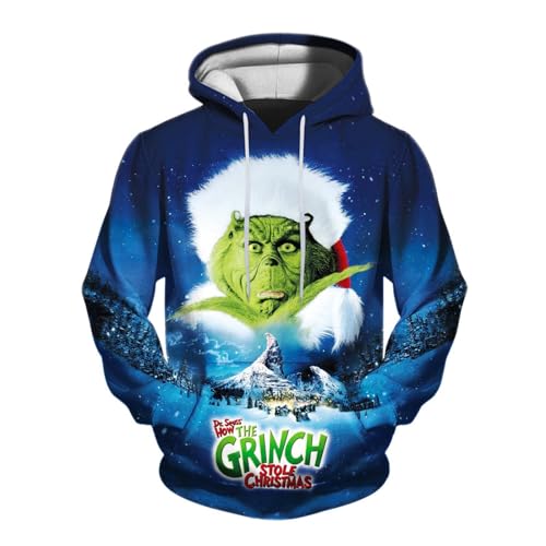 BHXUTK Weihnachtspullover Damen Hoodie 3D Lustiger Pullover Damen Lässiges Langarm Sweatshirt Hässlicher Weihnachtspullover für Frauen Weihnachts Hoodie Damen Weihnachten Weihnachtspulli von BHXUTK