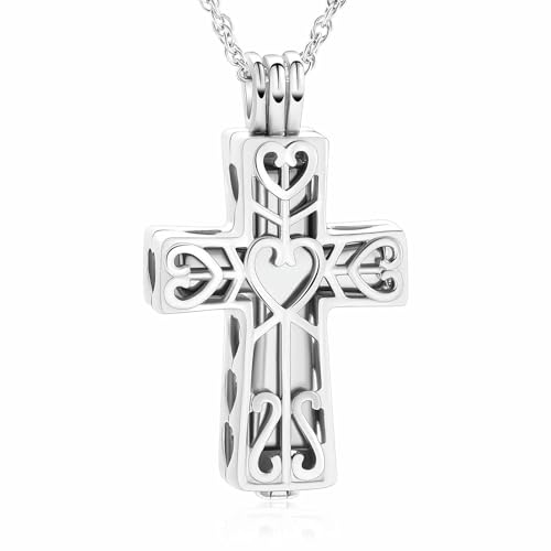 BIAIHQIE Asche-Schmuck, Kreuz-Urnen-Halskette für Asche, für Frauen und Männer, Andenken, Gedenkschmuck, AAA_d von BIAIHQIE