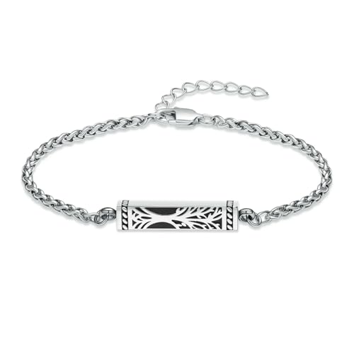 BIAIHQIE Einäscherung Armband Baum des Lebens Urne Armband für Asche Verstellbare Edelstahl Andenken Memorial Asche Armband für Frauen Männer-Stahl BIAIHQIE Einäscherung Armband Baum des Lebens Urne Armband für Asche Verstellbare Edelstahl Andenken Memorial Asche Armband für Frauen Männer-Stahl von BIAIHQIE