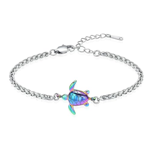 BIAIHQIE Einäscherung Schmuck Schildkröte Urne Armband für Asche für Frauen Männer Asche Armband Edelstahl Andenken Memorial Haustier Asche Schmuck-Regenbogen BIAIHQIE Einäscherung Schmuck Schildkröte Urne Armband für Asche für Frauen Männer Asche Armband Edelstahl Andenken Memorial Haustier Asche Schmuck-Regenbogen von BIAIHQIE