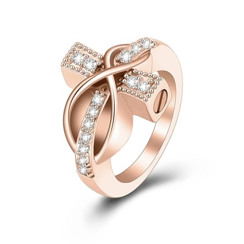 BIAIHQIE Einäscherungsring für Asche, Kreuz, Gedenkurne, Schmuck, Aschehalter für Menschen und Haustiere, Edelstahl, Beerdigungsandenken, 9, Roségold von BIAIHQIE