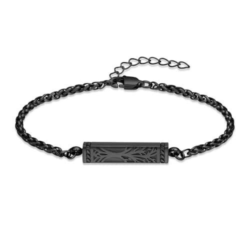 BIAIHQIE Feuerbestattungsarmband Baum des Lebens Urne Armband für Asche Verstellbares Edelstahl Andenken Memorial Asche Armband für Frauen Männer-schwarz BIAIHQIE Feuerbestattungsarmband Baum des Lebens Urne Armband für Asche Verstellbares Edelstahl Andenken Memorial Asche Armband für Frauen Männer-schwarz von BIAIHQIE