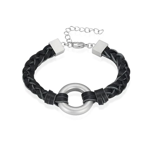 BIAIHQIE Feuerbestattungsarmband für Asche, Armreif aus echtem Leder, Lebensbaum, Asche, Andenken, Gedenkurnenarmband für Asche für einen geliebten Menschen, Schwarz von BIAIHQIE