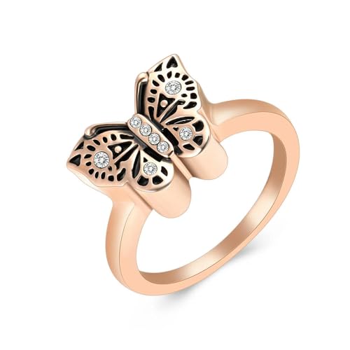 BIAIHQIE Feuerbestattungsringe für Asche, goldener Schmetterling, Urnen-Gedenkfingerring, 316L Edelstahl, Andenken, Schmuck, Geschenk für Frauen und Mädchen, 6, Roségold BIAIHQIE Feuerbestattungsringe für Asche, goldener Schmetterling, Urnen-Gedenkfingerring, 316L Edelstahl, Andenken, Schmuck, Geschenk für Frauen und Mädchen, 6, Roségold von BIAIHQIE