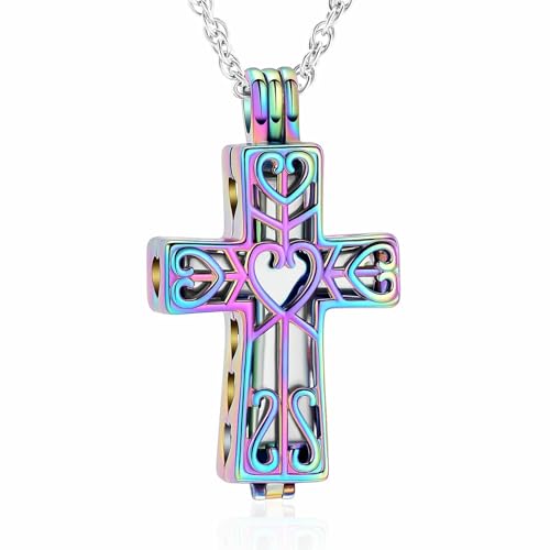 BIAIHQIE Feuerbestattungsschmuck, Kreuz-Urnen-Halskette für Asche, für Frauen und Männer, Asche, Andenken, Gedenkschmuck, AAA_g von BIAIHQIE