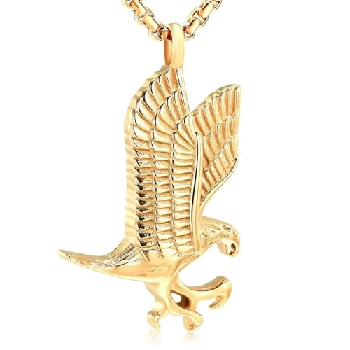 BIAIHQIE Feuerbestattungsschmuck Adler-Urnen-Halskette für Asche, Adlerform, Urnen-Medaillon für Asche, Andenken, Gedenkschmuck, Gold BIAIHQIE Feuerbestattungsschmuck Adler-Urnen-Halskette für Asche, Adlerform, Urnen-Medaillon für Asche, Andenken, Gedenkschmuck, Gold von BIAIHQIE