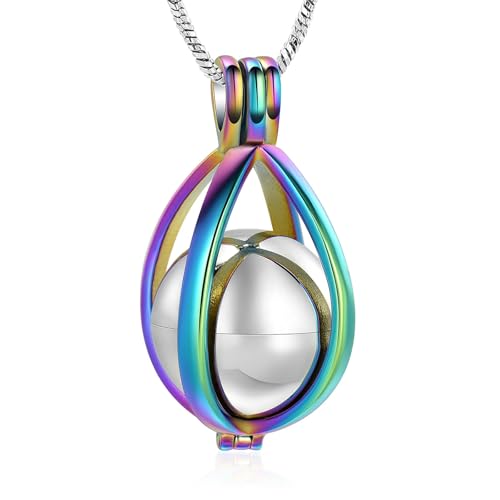 BIAIHQIE Feuerbestattungsschmuck Hohlkugel-Urnenkette für Asche Gedenkmedaillon-Anhänger Schmuck für Frauen/Männer-AAA_a von BIAIHQIE