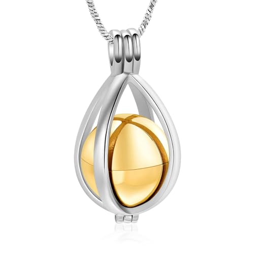 BIAIHQIE Feuerbestattungsschmuck Hohlkugel-Urnenkette für Asche Gedenkmedaillon-Anhänger Schmuck für Frauen/Männer-AAA_b von BIAIHQIE