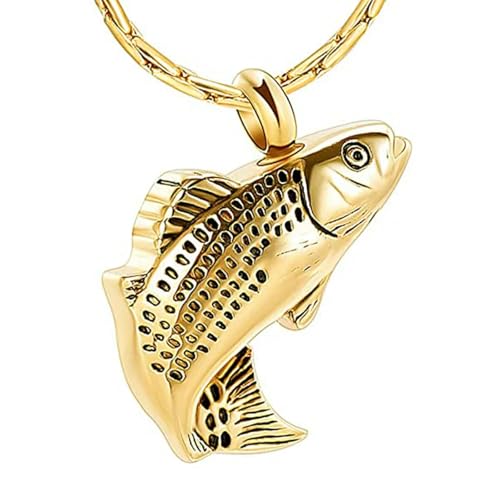 BIAIHQIE Fisch-Einäscherungsschmuck für Asche, Gedenkasche, Andenken, Urnenkette für Asche, Gold BIAIHQIE Fisch-Einäscherungsschmuck für Asche, Gedenkasche, Andenken, Urnenkette für Asche, Gold von BIAIHQIE