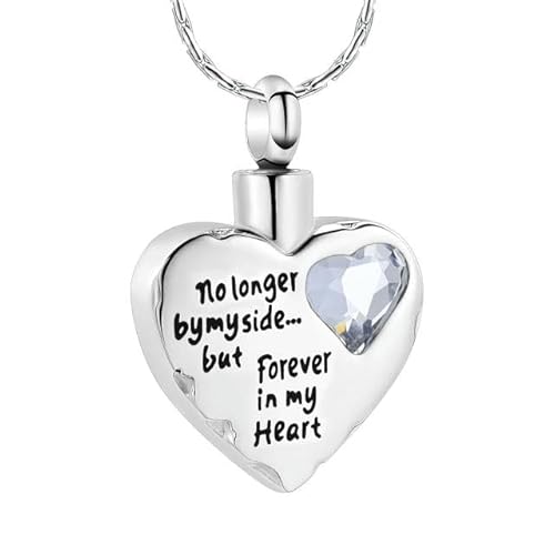 BIAIHQIE Herz Einäscherung Schmuck Anhänger Asche Halter Andenken Memorial Urne Halskette Frauen Männer-lila Stein von BIAIHQIE