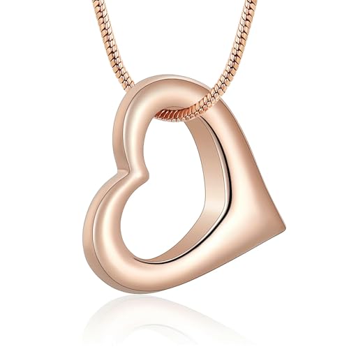 BIAIHQIE Herz-Kremationsschmuck, Urnenkette für Asche, für Frauen und Mädchen, Gedenk-Andenken-Halskette, Roségold BIAIHQIE Herz-Kremationsschmuck, Urnenkette für Asche, für Frauen und Mädchen, Gedenk-Andenken-Halskette, Roségold von BIAIHQIE