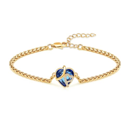 BIAIHQIE Herz Urne Armband für Asche Kristall Einäscherung Schmuck Edelstahl Verstellbares Andenken Memorial Asche Armband für Männer Frauen-gold-blau BIAIHQIE Herz Urne Armband für Asche Kristall Einäscherung Schmuck Edelstahl Verstellbares Andenken Memorial Asche Armband für Männer Frauen-gold-blau von BIAIHQIE