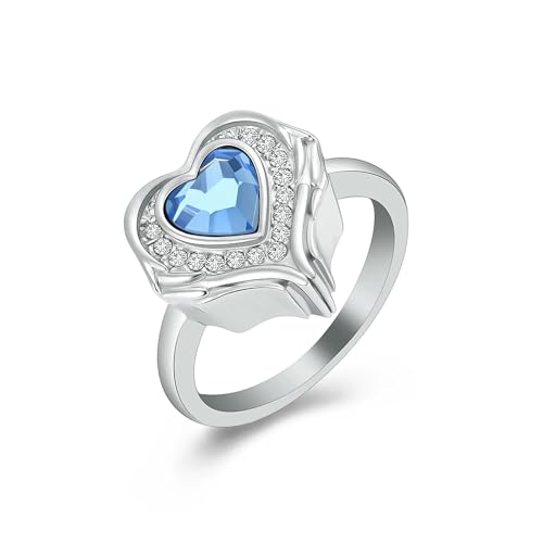 BIAIHQIE Herz Urne Ring für Asche Kristall Einäscherung Schmuck für Frauen Männer Edelstahl Einäscherungsring Memorial Menschliche Asche Andenken-10 von BIAIHQIE