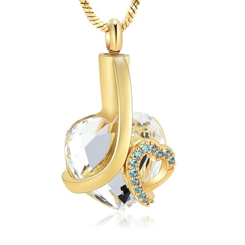 BIAIHQIE Herz-Urnen-Halskette für Asche, Gedenkschmuck für Frauen, Edelstahl-Halskette mit Geburtsstein, Urne für Asche, Gold mit klarem BIAIHQIE Herz-Urnen-Halskette für Asche, Gedenkschmuck für Frauen, Edelstahl-Halskette mit Geburtsstein, Urne für Asche, Gold mit klarem von BIAIHQIE