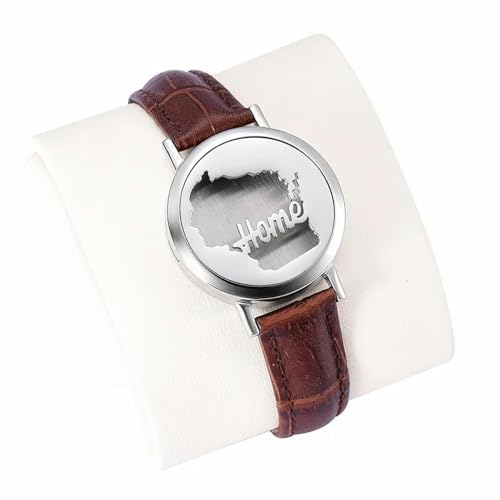 BIAIHQIE Parfüm-Medaillon, braun/schwarz, Lederarmband mit Parfüm-Medaillon, Medaillon für den Diffusor ätherischer Öle, braun von BIAIHQIE