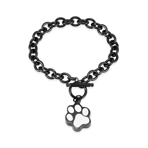 BIAIHQIE Pfoten Druck Urne Armband für Asche Einäscherung Schmuck Edelstahl Esche Armband Memorial Haustier Asche Andenken Schmuck für Männer Frauen-schwarz BIAIHQIE Pfoten Druck Urne Armband für Asche Einäscherung Schmuck Edelstahl Esche Armband Memorial Haustier Asche Andenken Schmuck für Männer Frauen-schwarz von BIAIHQIE