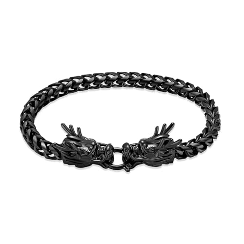 BIAIHQIE Urne Armband für Asche Drache Einäscherung Schmuck Edelstahl Andenken Memorial Urne Schmuck Asche Armband für Frauen Männer-schwarz-20cm BIAIHQIE Urne Armband für Asche Drache Einäscherung Schmuck Edelstahl Andenken Memorial Urne Schmuck Asche Armband für Frauen Männer-schwarz-20cm von BIAIHQIE