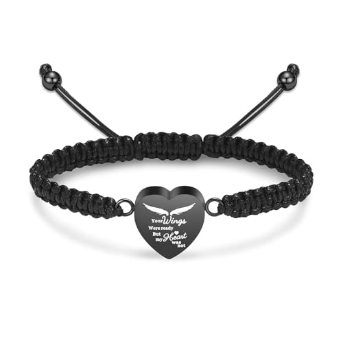 BIAIHQIE Urne Armband für Asche Herz Einäscherung Armband Edelstahl Andenken Memorial Schmuck Verstellbares Asche Armband für Frauen Männer-schwarz BIAIHQIE Urne Armband für Asche Herz Einäscherung Armband Edelstahl Andenken Memorial Schmuck Verstellbares Asche Armband für Frauen Männer-schwarz von BIAIHQIE