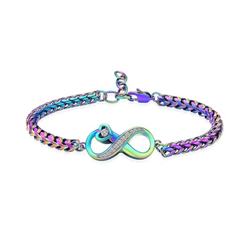 BIAIHQIE Urne Armband für Asche Kleines Herz Einäscherung Schmuck Kristall Memorial Verstellbare Andenken Urne Esche Armband für Männer Frauen-Regenbogen von BIAIHQIE
