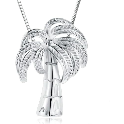 BIAIHQIE Urnen-Halskette für Asche, Kokosnussbaum-Einäscherungsschmuck, Edelstahl-Asche-Anhänger für Frauen und Männer, Andenken, Gedenkschmuck, Stahl BIAIHQIE Urnen-Halskette für Asche, Kokosnussbaum-Einäscherungsschmuck, Edelstahl-Asche-Anhänger für Frauen und Männer, Andenken, Gedenkschmuck, Stahl von BIAIHQIE