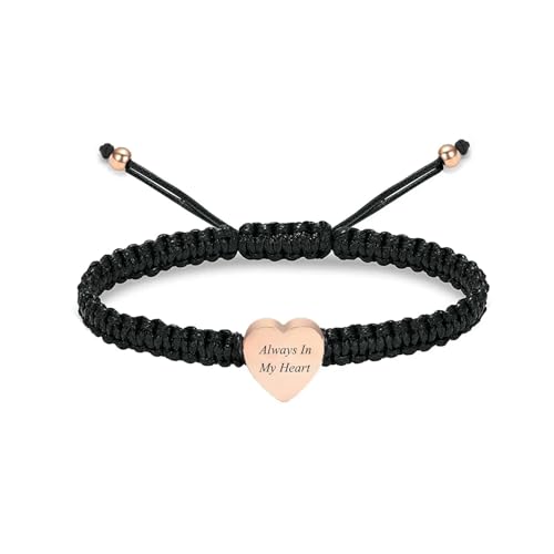 BIAIHQIE Urnenarmband für Asche Herz Einäscherung Armband Edelstahl Esche Anhänger Verstellbares Andenken Gedenkarmband für Frauen Männer-Rose BIAIHQIE Urnenarmband für Asche Herz Einäscherung Armband Edelstahl Esche Anhänger Verstellbares Andenken Gedenkarmband für Frauen Männer-Rose von BIAIHQIE