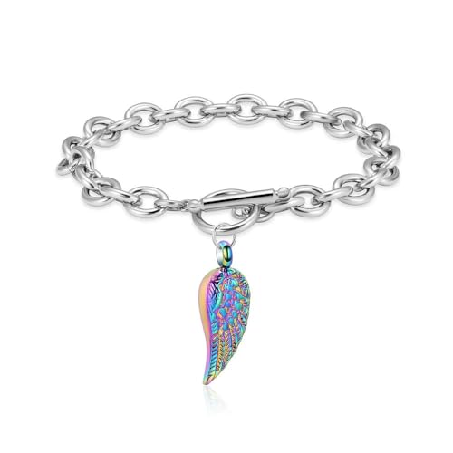 BIAIHQIE Urnenarmband mit Engelsflügeln für Asche, Gedenkarmbänder, Ascheschmuck für Frauen und Männer, bunt BIAIHQIE Urnenarmband mit Engelsflügeln für Asche, Gedenkarmbänder, Ascheschmuck für Frauen und Männer, bunt von BIAIHQIE