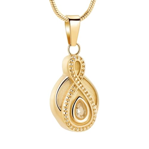 BIAIHQIE Urnenkette für Asche, Aschehalter, Edelstahl, Andenken, Gedenkschmuck für geliebte Menschen, Gold von BIAIHQIE
