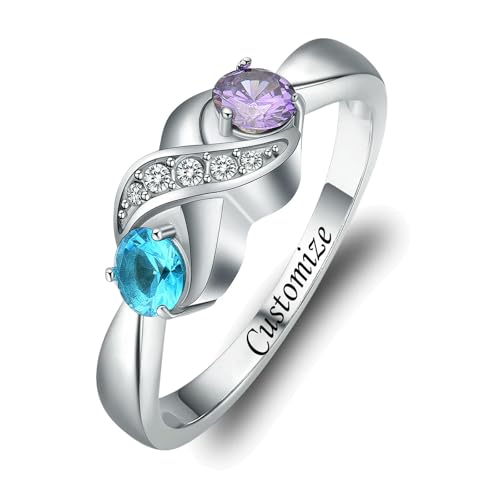 BIAIHQIE Urnenring für Asche, für Frauen, Aschehalter, Geburtssteinring für die Asche geliebter Menschen, Schmuck (Größe 6–10) – 10 – Anpassen von BIAIHQIE