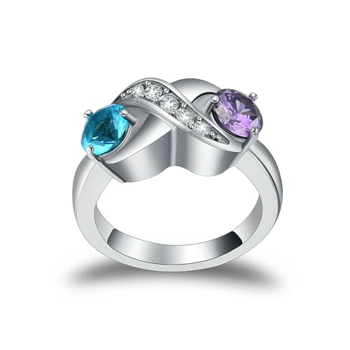 BIAIHQIE Urnenring für Asche, für Frauen, Aschehalter, Geburtssteinring für die Asche geliebter Menschen, Schmuck (Größe 6–10)-8-AAA_c von BIAIHQIE