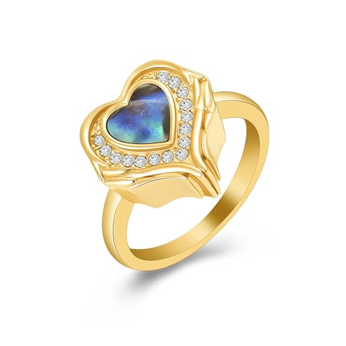 BIAIHQIE Urnenring mit Herzmotiv für Frauen, zur Aufbewahrung der Asche geliebter Menschen (Größe 6–10) – 5 – Gold von BIAIHQIE