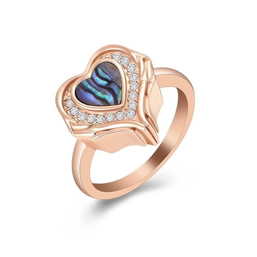 BIAIHQIE Urnenring mit Herzmotiv für Frauen, zur Aufbewahrung der Asche geliebter Menschen (Größe 6–10) – 9 – Roségold von BIAIHQIE
