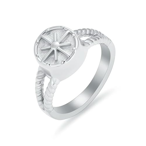 BIAIHQIE Urnenring mit Kompass für die Asche von Asche für Damen und Herren, Aschering für die Asche geliebter Menschen (Größe 6–10) – 8 – Silber von BIAIHQIE