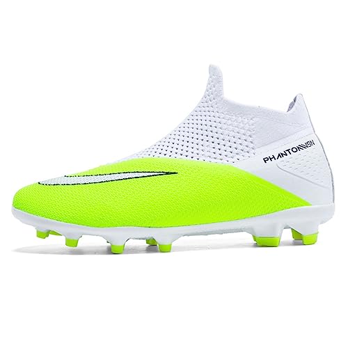 BIAJIAZHUA Fußballschuhe Für Jugendliche FG Komfortabel Atmungsaktiv,Fußballschuhe Herren Verschleißfest rutschfest,Fußballschuhe Damen Leicht Weich (Color : Green, Size : 49 EU) von BIAJIAZHUA