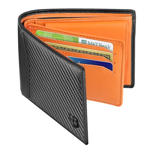 Geldbörse Herren RFID Gefaltete Leder Portmonee Herren, Geldbeutel Mit 1 ID Fenstern 9 Kredit Kartenfächern 1 Banknotenfächer 1 Münztasche, Geldbeutel Männer Geschenkbox Schwarz Braun von BIAL