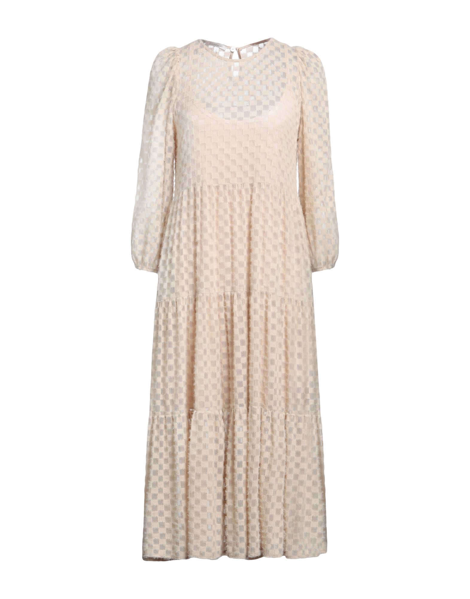 BIANCOGHIACCIO Midi-kleid Damen Beige von BIANCOGHIACCIO