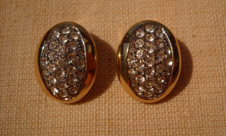 18K Vergoldet Hochzeit Braut Elegante 60Er Jahre Made in Italy Ohrringe - Gold Gefüllt Basis Und Zirkone von BIANGELS