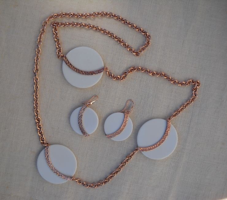 Set Bestehend Aus Halskette Und Ohrringe, Made in Italy 1980 - Gold Gefüllt von BIANGELS